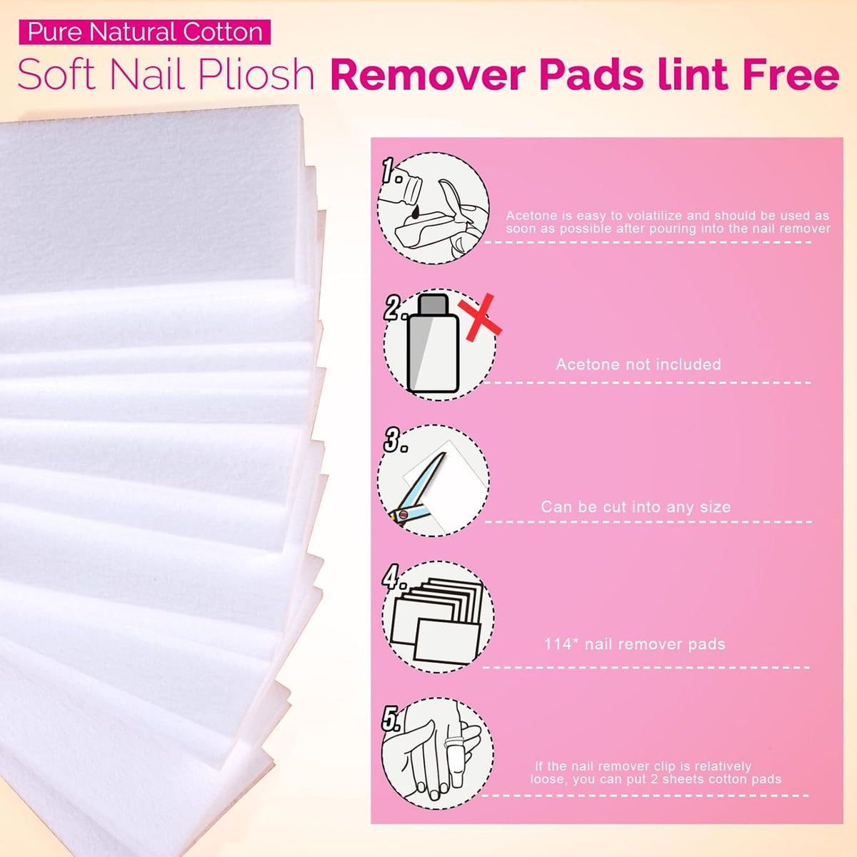 Teenitor Nail Gel Remover Tools Kit with Nail Remover Clips, Nail Remover Pads, Nail Brushes, Nail File Buffer, Cuticle Peeler Black