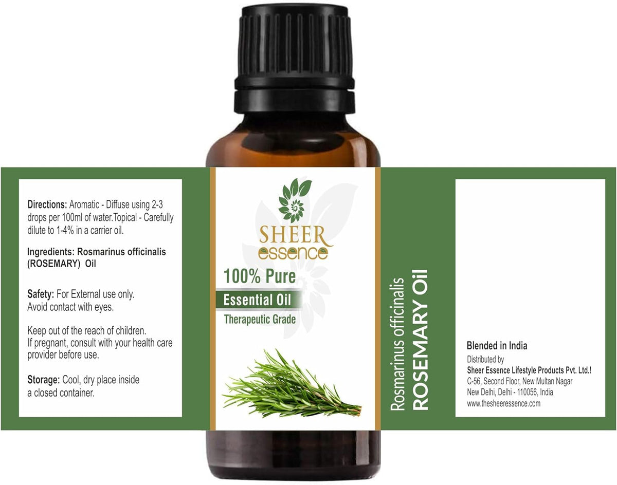 Rose Mary Oil -(Rosmarinus Officinalis)- Essential Oil 100% Pure Natural Undiluted Uncut Therapeutic Grade Oil 33.81 Fl.OZ