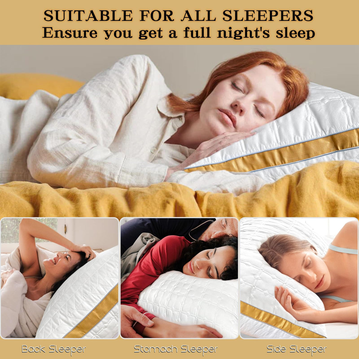 Cooling Queen Size Pillows Set of 2, Hotel Quality Gusseted Bed Pillows for Side, Back, Stomach Sleepers, Ultra Soft Down Alternative Fill, Breathable Supportive Queen Pillow, Machine Washable