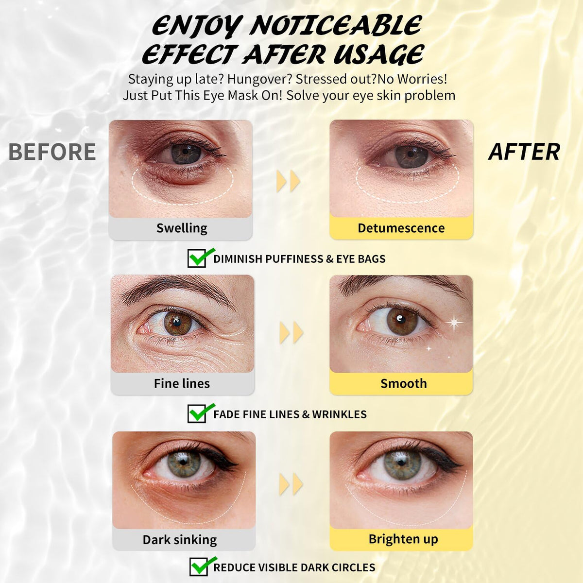 24k Gold Under Eye Patches & 4 in 1 Eye Masks Set, Collagen Eye Patches for Dark Circles Undereye Bags Wrinkles and Puffiness, Skin Care Gift for Her