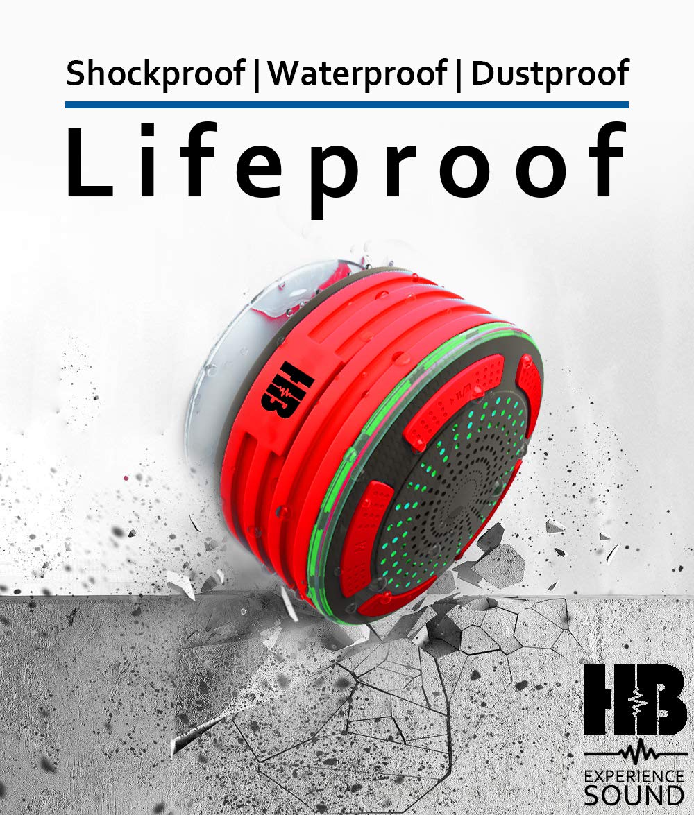 Bluetooth Shower Speaker Waterproof - Portable Shower Speakers Wireless, IPX7 Waterproof, Small, Mini Radio, Water Proof, Blue Tooth, for iPhone & Android, for Home, Outdoor & Bathroom