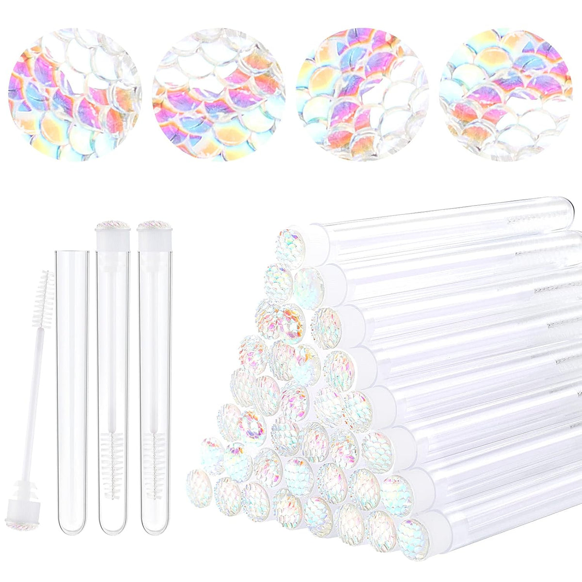20pcs Eyelash brush Lash Wand Makeup tool Eyelash Extension supplies Cleaning brush Diamond Mascara scale white
