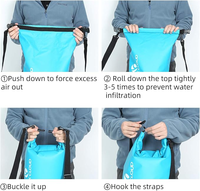 ROCK CLOUD Dry Bag Waterproof 20L Dry Sack for Kayaking Rafting Boating Beach Surfing Swimming Canoe Camping Hiking Fishing Ski, Lake Blue