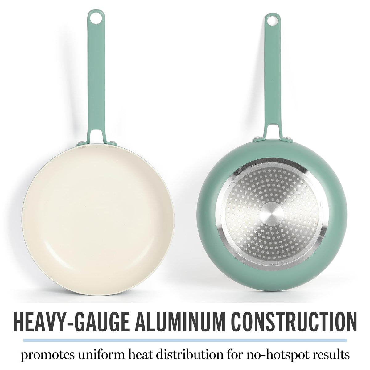 Martha Stewart Emmeline Premium Nonstick PFA Free Ceramic Interior 12 Piece Heavy Gauge Enamel Aluminum Pots and Pans Cookware Set - Teal