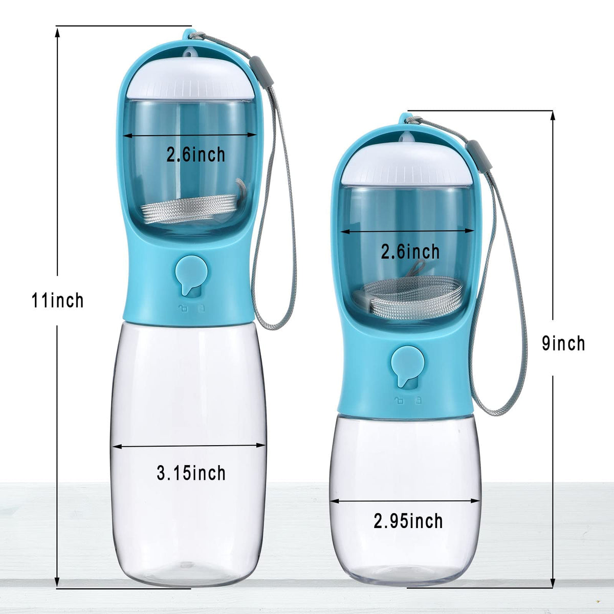 Cibaabo Dog Water Bottle with Food Container, Travel Puppy Water Bowl, Portable Pet Dispenser, Cat Walking and Hiking Dog Gift