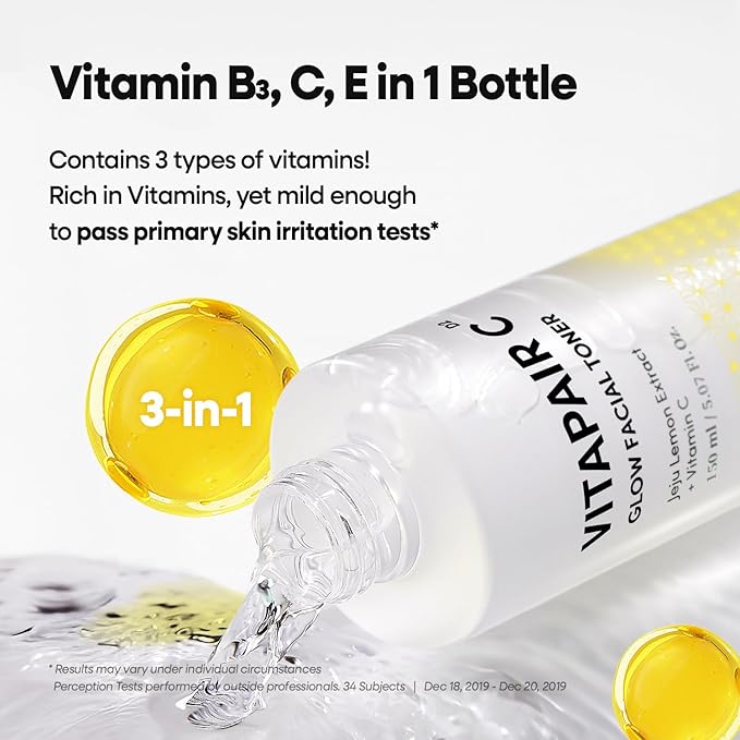 Nature Republic Vitapair C Glow Facial Toner - Vitamin Toners for Face, Hydrating Skin Care for Women, Niacinamide Korean Skincare, Clean, Clear Moisturizing, Gentle Natural Beauty, 150ml / 5.07 fl oz