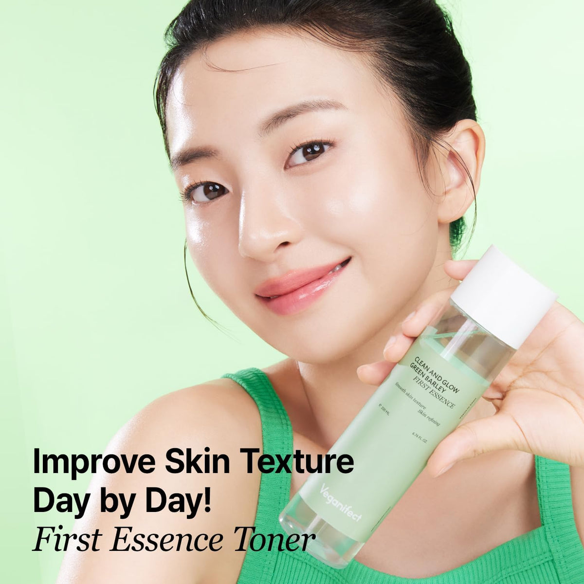 VEGANIFCET Essence, Ultra Hydrating, for Glowing Skin, Korean Skin Care, Vegan, 6.76 Fl Oz