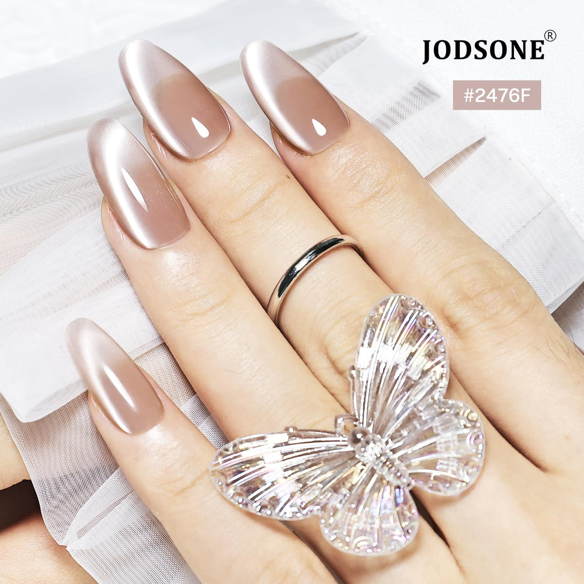 JODSONE 10ml Cat Eye Gel Nail Polish Set Pink Brown Collection 6 Colors for Holographic Glitter Cat Eye with Magnet at Home Salon Design Gift for Girls