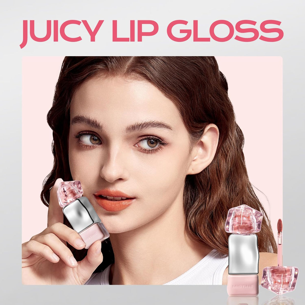 Mistine Lip Gloss Lip Oil Lip Plumber Non-sticky Tinted Lip Gloss for Women Infused with 1% Peptide Finish Lip Tint Hydrating Lip Stain Lightweight Feeling J01 Until Sunset Limited Edition 0.1 fl oz