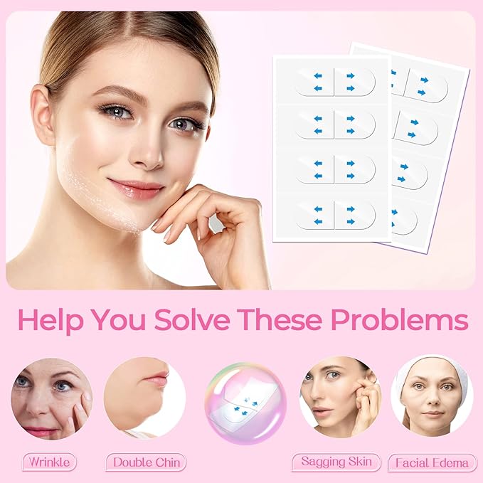 Face Neck Tape Lifting Invisible, Face Lift Tape 152 Pcs, Instant Makeup Facelift Sticker for Loose Skin, V-Edge Facial Tightening Strips forTurkey Neck Sagging Skin, Brows, Jowls, Double Chin