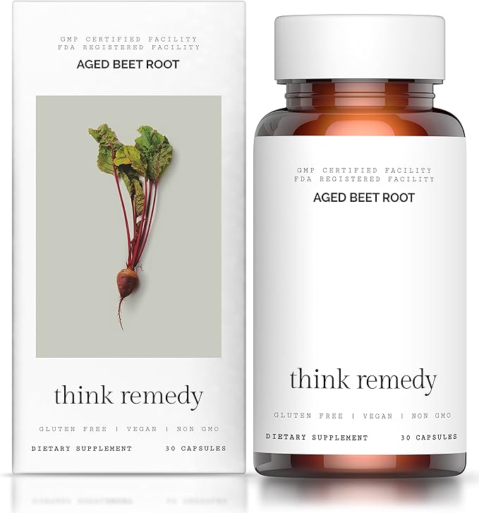 Aged Beet Root Capsules - Beet Pills for Stamina - Organic Beet Root Powder - Nitric Oxide Supplement - Nitrate No Sugar - 30 Capsules - Beet Root Supplement - Super