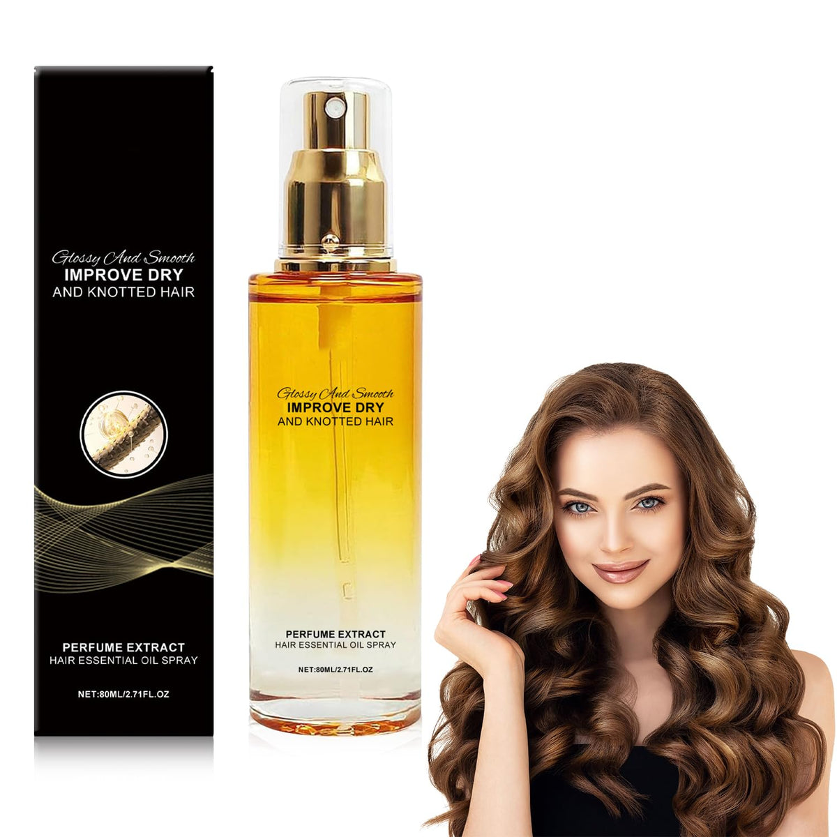 hadaclub Hair Treatment Oil,Conditioning Oil Spray Scalp,Hair Strengthener Leave-ln Conditioner Comforting,Scented Hair Oil Perfume Spray,Improve Dry and Frizzy