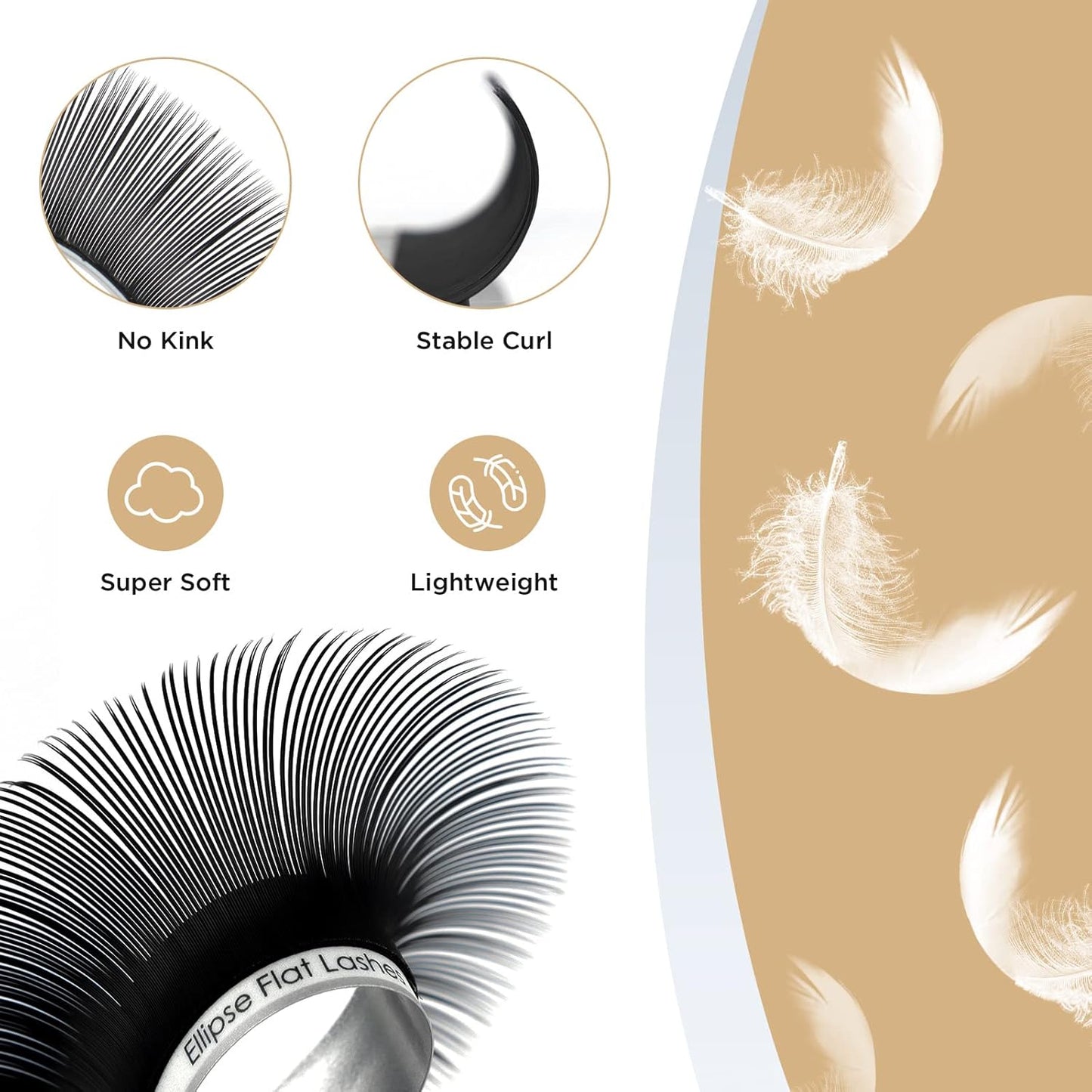 LASHVIEW Ellipse Eyelash Extensions 0.15mm D Curl 12mm Flat Eyelash Extension Eyelashes Lashes Extension Black False Lashes Flat Lash Extension Lashes Extensions Salon Use