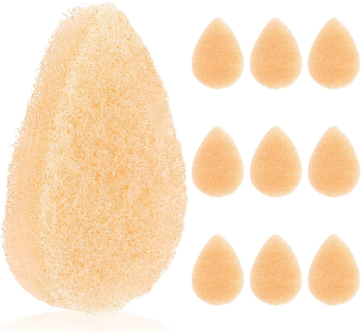 IMPRESA Face Scrubber Exfoliator Sponges - Regular Puff - Natural Medical-Grade Foam - 10 Pack Reusable Exfoliating Pads - Deep Cleanse & Dead Skin Removal - Normal to Oily Skin