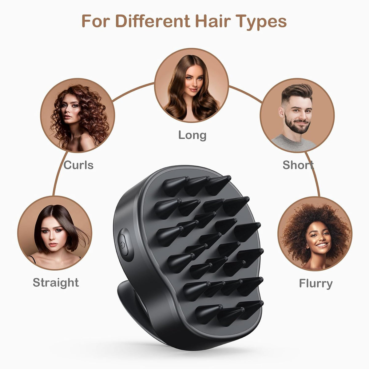 Electric Scalp Massager Hair Growth Brush with Soft Silicone Bristles,Head Scalp Massager for Relax,3-Level Vibration,IPX6 Waterproof for Hair Growth & Dandruff Removal Mothers Day Gifts(Black)