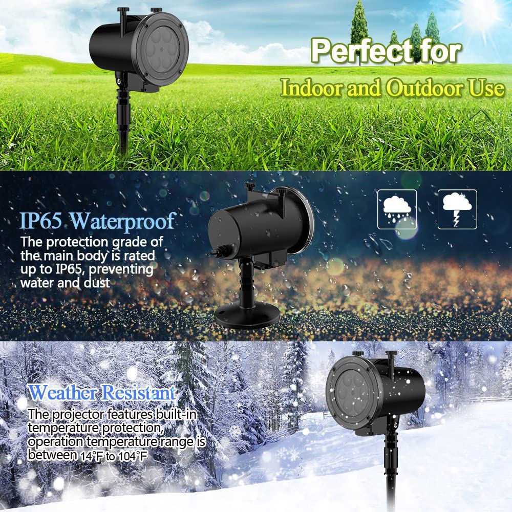 Holiday Projector Light Outdoor,Christmas Halloween Projector Lights with Remote Control,Timer,16 HD Slides,LED Waterproof Landscape Light for Party,Wedding,Christmas,Patio and Yard