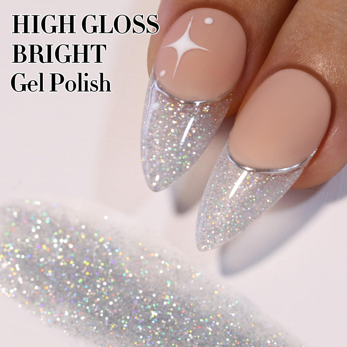 Double Rhythm 15ML Glitter Gel Polish Shimmer Reflective Holographic Color Magnetic for Nail Art Salon DIY at Home (B1136)