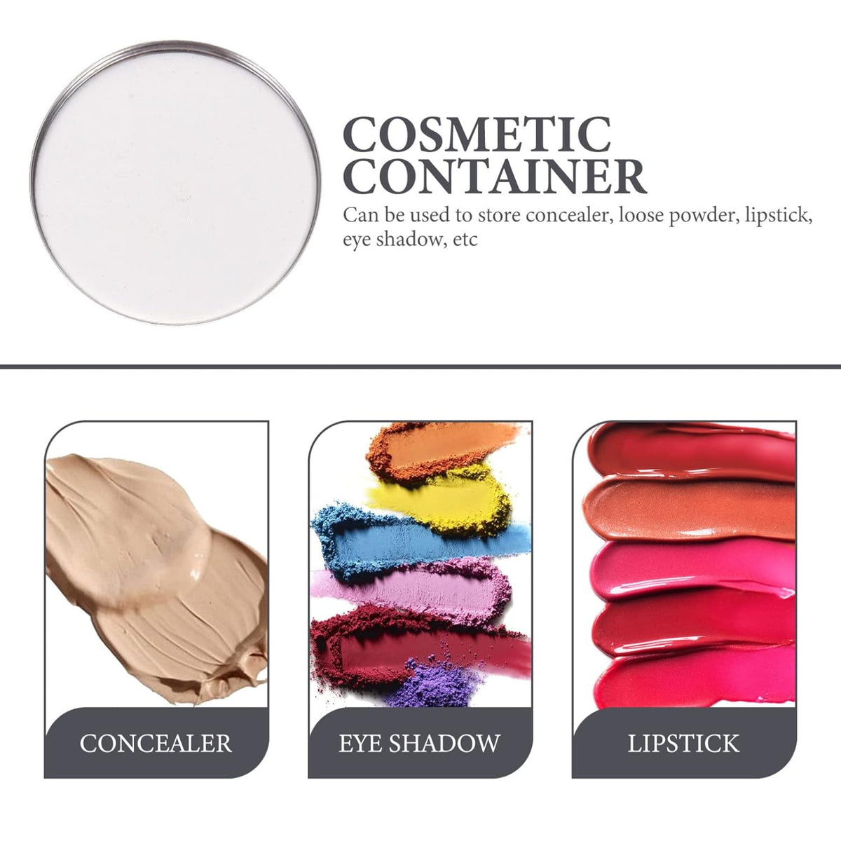 20pcs Metal Makeup Eyeshadow Jars Pan Palettes Tin Lipstick Foundation Single Holder Watercolor Eye Tray Steel Round Blush Pans Magnetic Cosmetic Plate Empty Pigment for