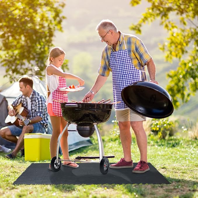 Under BBQ Grill Mat for Outdoor Charcoal, Flat Top, Smokers, Gas Grills 65×39 Inch. Fireproof Mat Protector Deck Patio Grass.Indoor Fireplace Mat Prevents Ember Damage Wood Floor,Fire Pit Mat