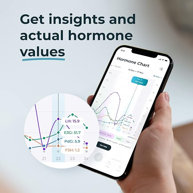 Inito Fertility Monitor & Hormone Tracker for Women | Estrogen, LH, PdG (Urine Metabolite of progesterone), FSH | Track and Confirm Ovulation | Includes 15 Test Strips (iPhone 15 Pro Max)