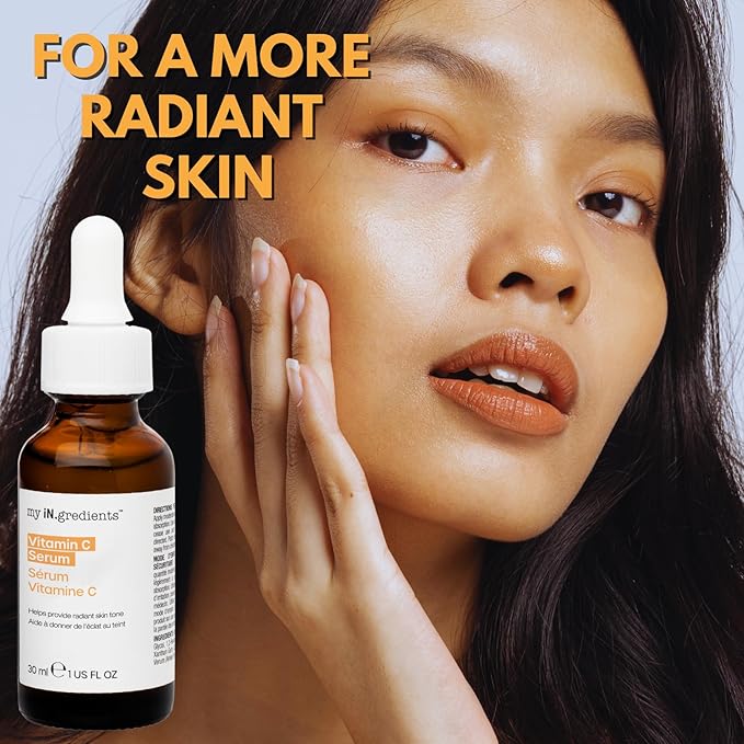 Masque Bar My Ingredients 100% Pure Vitamin C Face Serum - Fades Age Spots, Pore Refining, Wrinkle Repair, Dark Circle Reduction, Even Skin Tone, Mineral Oil & Cruelty-Free, Korean Skincare - 1Fl oz