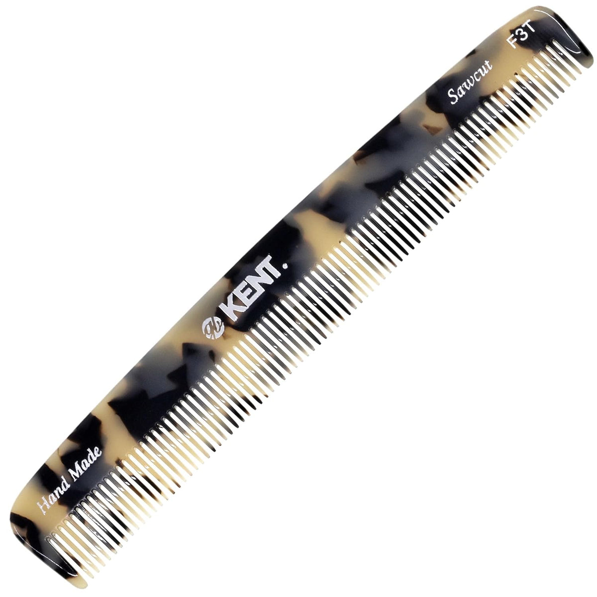 Kent F3T TW Fine Tooth Comb for Hair Parting, Handmade Combs for Men and Straightening Comb for Women, Dandruff Remover Kent Mens Combs for Fine Hair