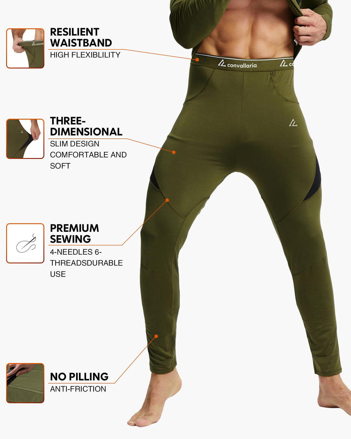 CL Thermal Underwear Long Johns for Men,Hunting Gear Sport Top and Bottom Set Winter Base Layer Long Underwear for Outdoor