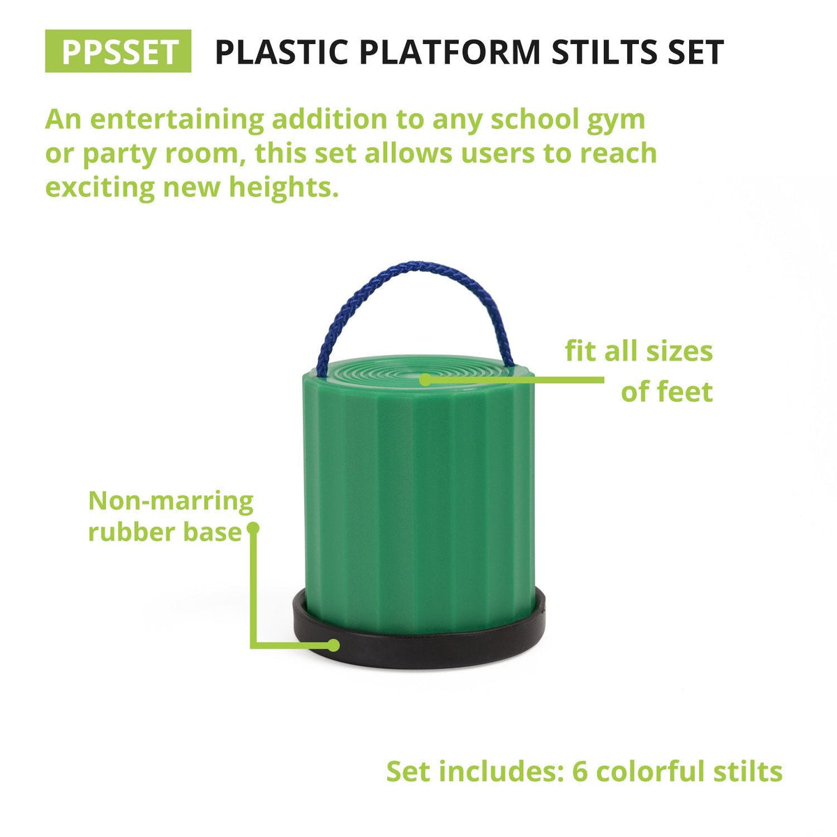 Champion Sports Platform Kid Stilts: Classic Kids Party, Birthday, and Picnic Game Set (PPSSET)