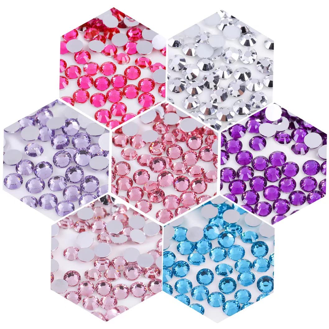 3000 Pieces SS12 3mm Flatback Rhinestones Clear Glass Round Gems Crystals for Nail Art DIY Crafts Clothes Shoes Bags （Silver）