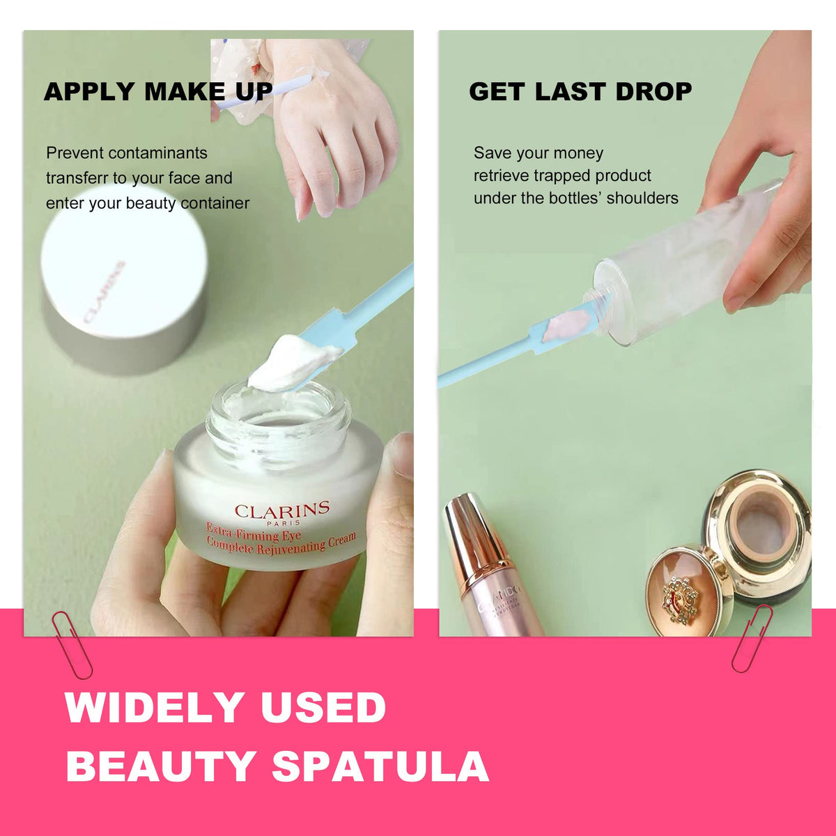 Tapeernix Beauty Spatula, 4 Pcs Small Spatula Mini Spatula for Cosmetics Lotion Makeup Spatula, Every Drop Tiny Spatula for Makeup and Kitchen Jar, Wax Waxing Body Hair Removal spatula