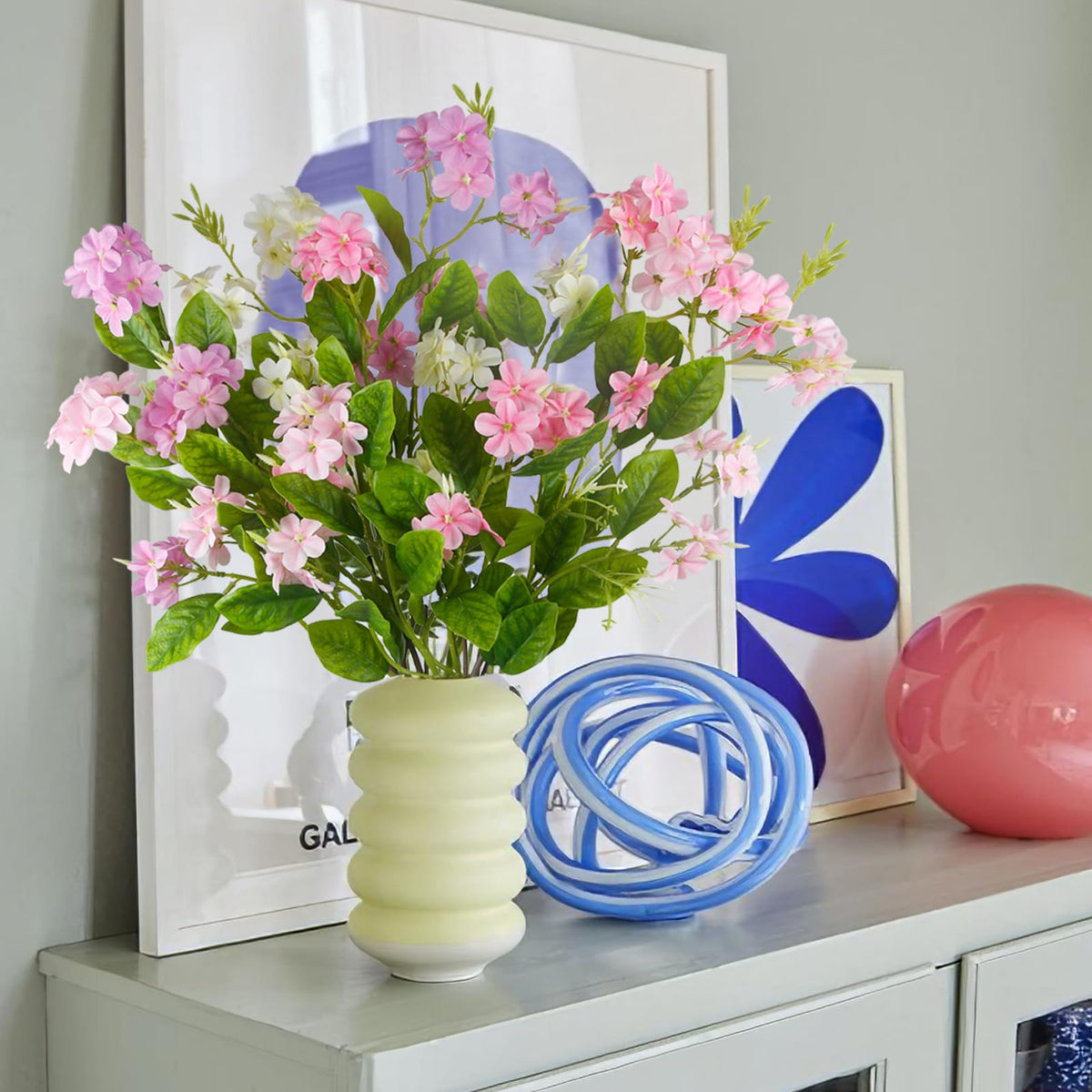 FAICOIA 4 Pcs Artificial Flowers for Decoration 34 Inch Faux Silk Spring Summer Flower Branches Long Stem Silk Wildflowers Artificial Flowers Bulk Floral Arrangement for Vase Home Table Centerpieces