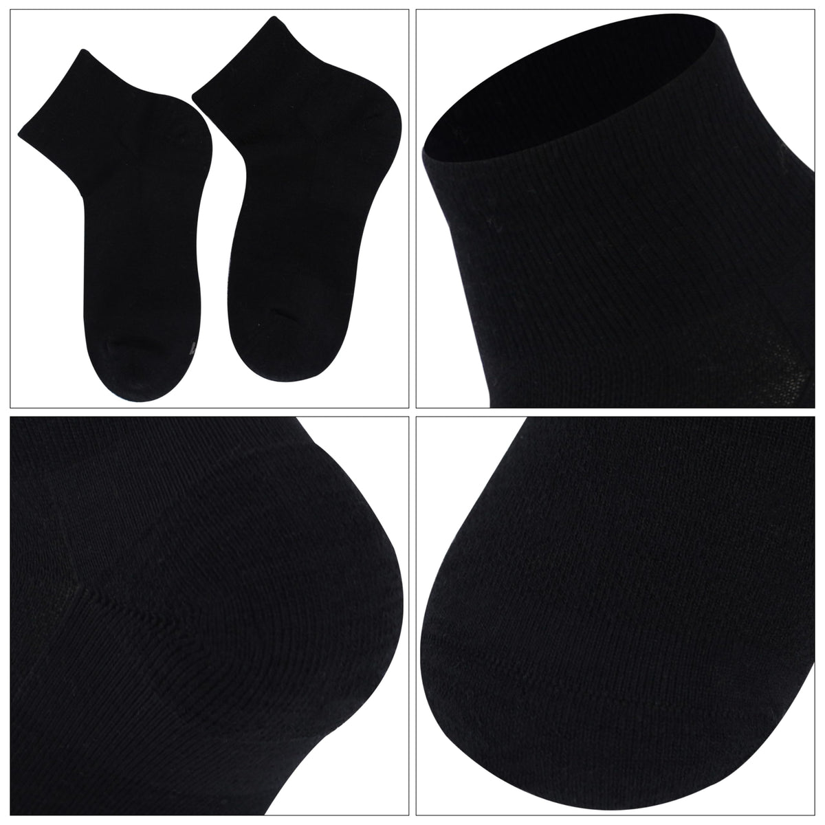 RTZAT 90% Merino Wool Ankle Men's Women's Athletic Business Casual Running Moisture Wicking Everyday Thin Wool Socks, Large, Black, 3 Pairs