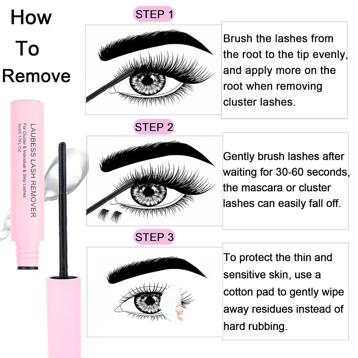 Lash Clusters Kit LAUBESS DIY Lash Extension Kit Lash Bond and Seal Waterproof Lash Glue Remover Tweezers Brush Cluster Eyelash Extensions Kit Eyelash Clusters (Kit 30D/40D-C-Mix14-18)