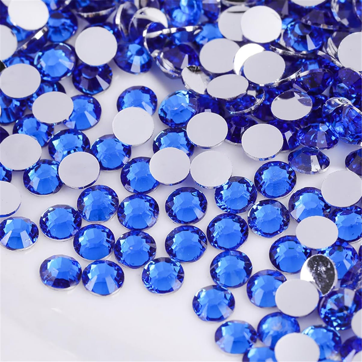 3000 Pieces SS12 3mm Flatback Rhinestones Clear Glass Round Gems Crystals for Nail Art DIY Crafts Clothes Shoes Bags （Sapphire）