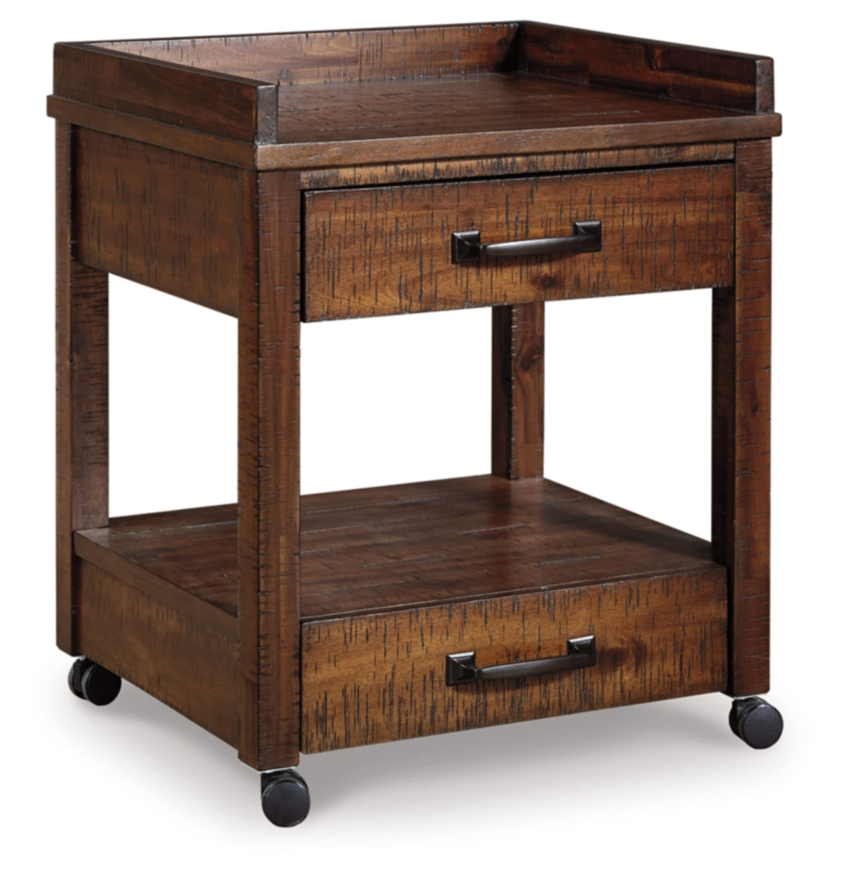Signature Design by Ashley Baldridge Rustic Industrial Office Printer Stand with Storage, Brown