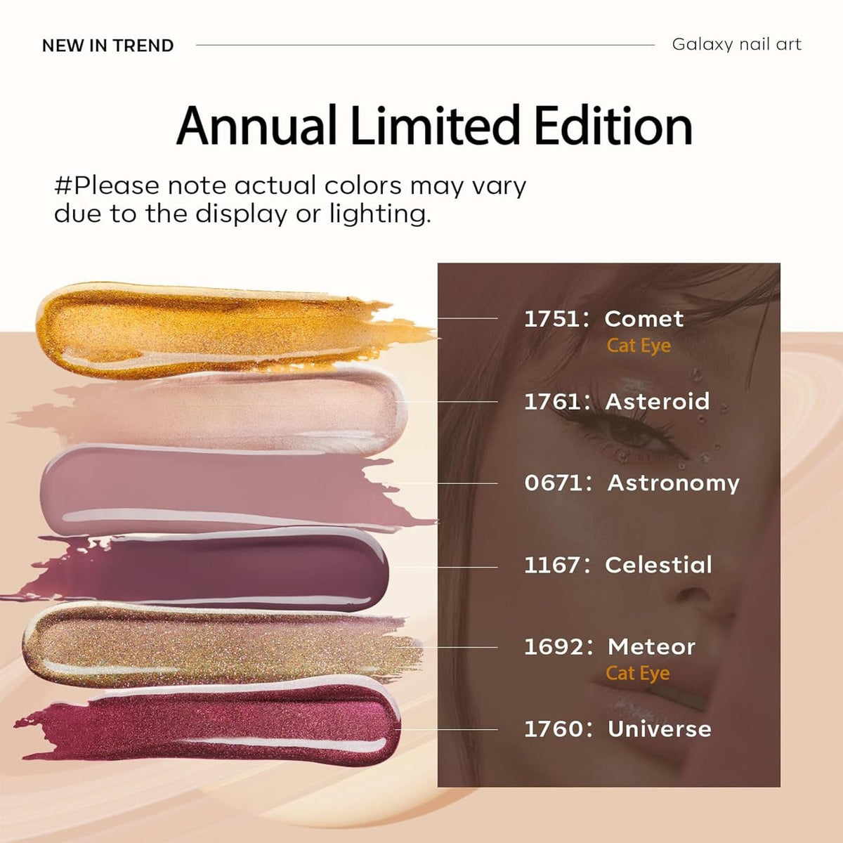 modelones Gel Nail Polish Set, 6 Colors Nude Brown Gel Polish Glitter Burgundy Shiny Champagne Gold Magnetic Cat Eye Effect Sparkle Stunning Home Nail Art Kit Gift for Girl Women
