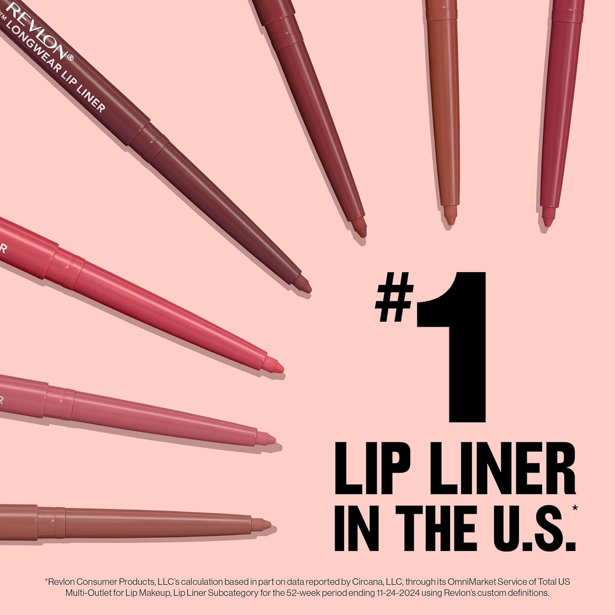 Revlon Colorstay Lip Liner Makeup with Built-in-Sharpener, Longwear Rich Colors, Smooth Application, 650 Pink, 0.01 oz