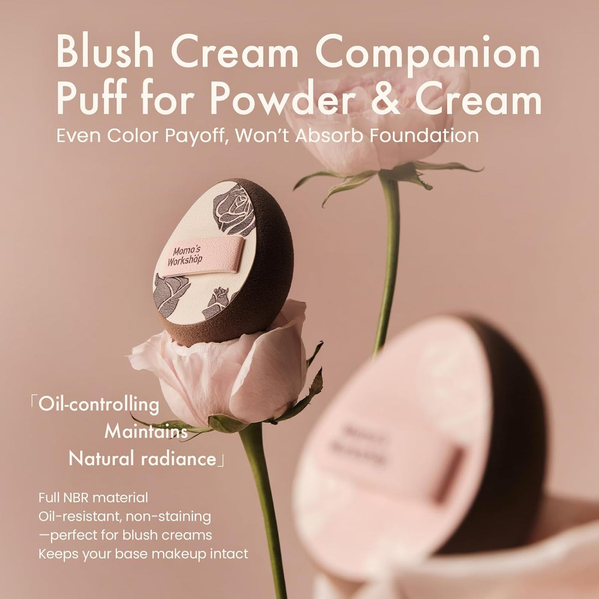 Multi-Use Mini Makeup Sponge Set,Oil-Control & Makeup Setting, Cut-Edge Design for Cream & Powder Products, for Oily Skin,Pink-Brown, 3PCS Mini Beauty Concealer Sponges & Storage Case