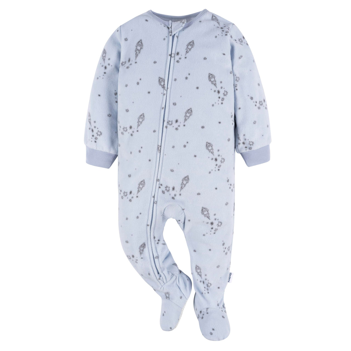Gerber Baby Boy's Toddler Loose Fit Flame Resistant Fleece Footed Pajamas 2-Pack, Space, 3-6 Months