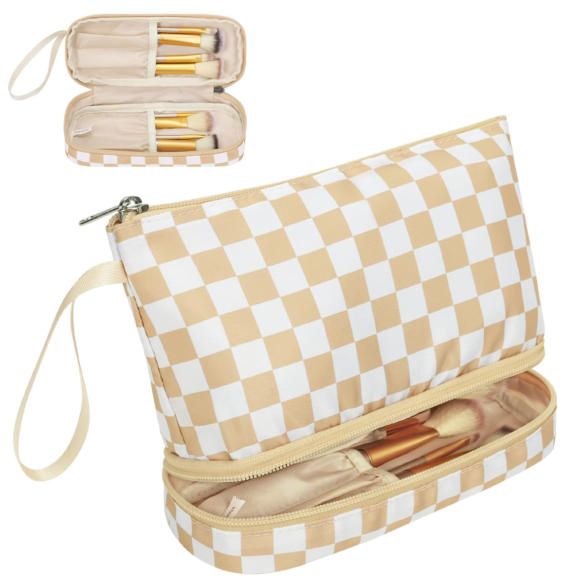 Ethereal Travel Makeup Bag, Clear Cosmetic Bag Make Up Organizer TSA Approved Toiletry Bag, Waterproof Pouch for Women Purse for Toiletries Accessories Brushes