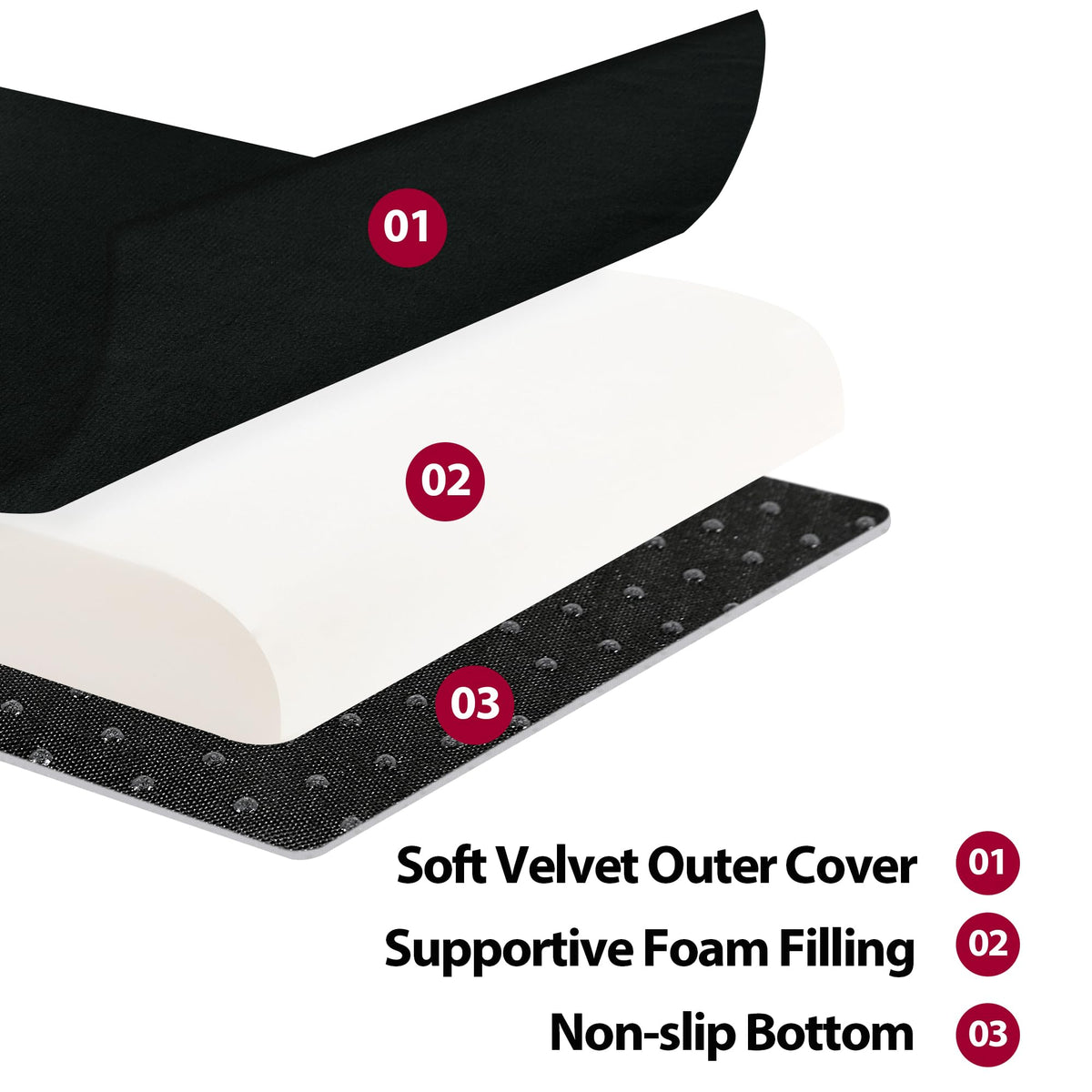 HOMBYS Recliner Seat Cushion with Lumbar Supportive Pillow Extra Large Non-Slip Seat Cushion with Back Support Cushions,Cruve Edge Design for Relief Thighs Pressure, Black