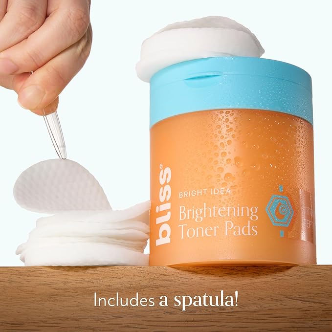 Bright Idea Vitamin C + Peptide Toner Pads | 12% Hydration + Brightening Complex for Radiant, Smooth Skin | Helps Reduce Look of Dark Spots & Support Firmness - 70 pads