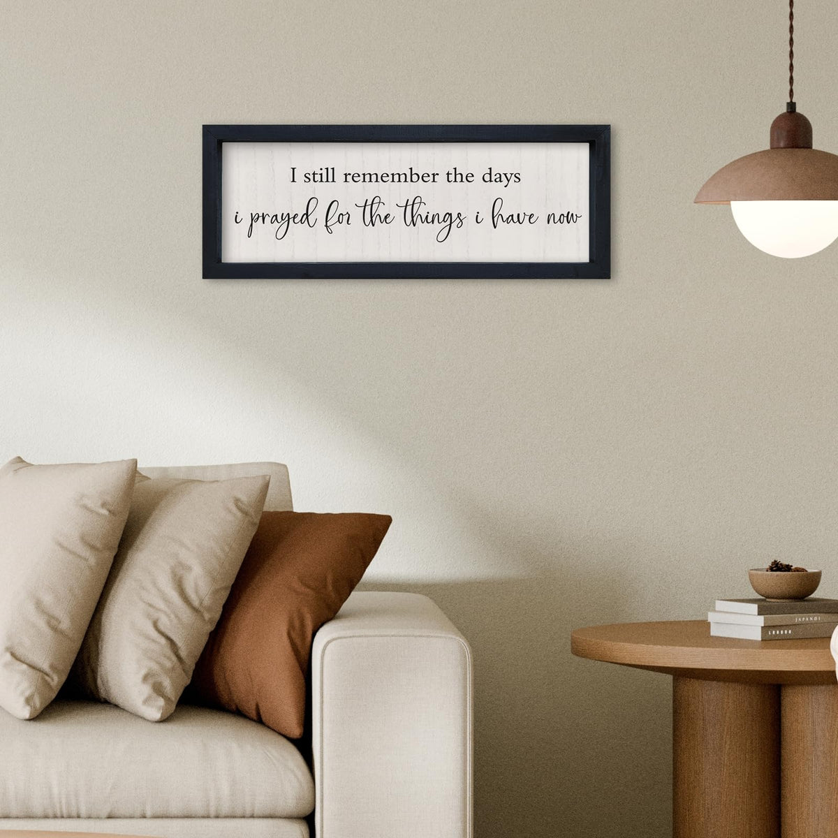 SRSZHIYUE I Still Remember the Days I Prayed Sign 16"×6" Living Room Wall Decor Wooden Framed Wall Hanging Art (Black)