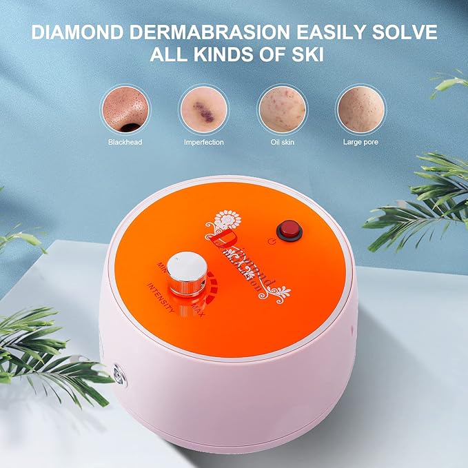 3 in 1 Diamond Dermabrasion Machine Professional Pore Vacuum for Skin Toning Black Head Removal Cleaner with 0-70 cmHg Suction Power Facial Treatment Machine