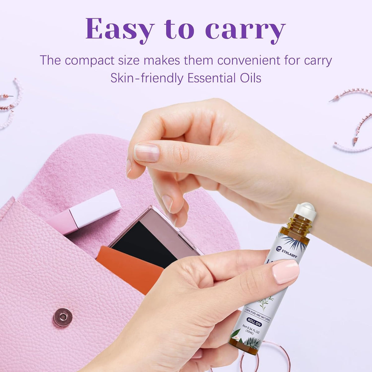 Lavender Essential Oil Roll On, Lavender Touch Essential Oil - 10 mL Roll On for Sleep and Relaxation