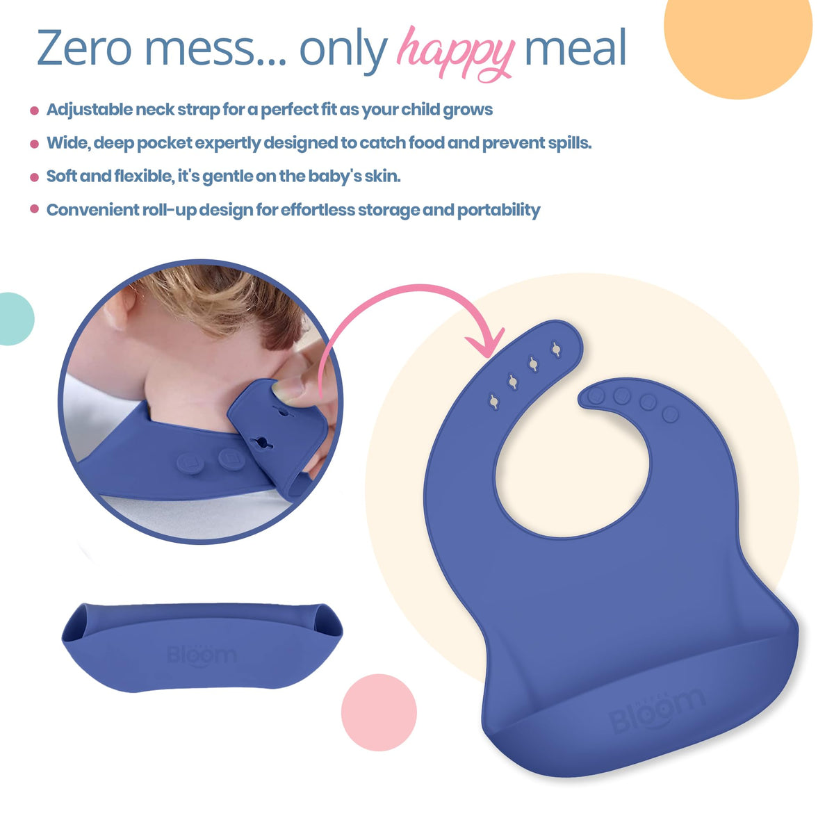 Premium Silicone Baby Feeding Set, Baby Led Weaning Supplies, Suction Bowl, Suction Plate, 3 in 1 Cup, Bib, Stage 1 and 2 Spoon & Fork, Toddler weaning supplies, Baby feeding essentials (Dark Blue)