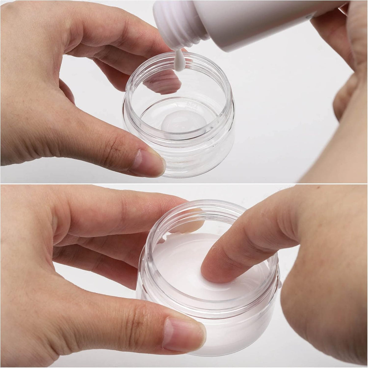 50 Count 1oz Cosmetic Containers with Lids BPA Free Plastic Sample Containers Empty Makeup Containers Refillable Cosmetic Jars Leakproof Travel Jars - Black