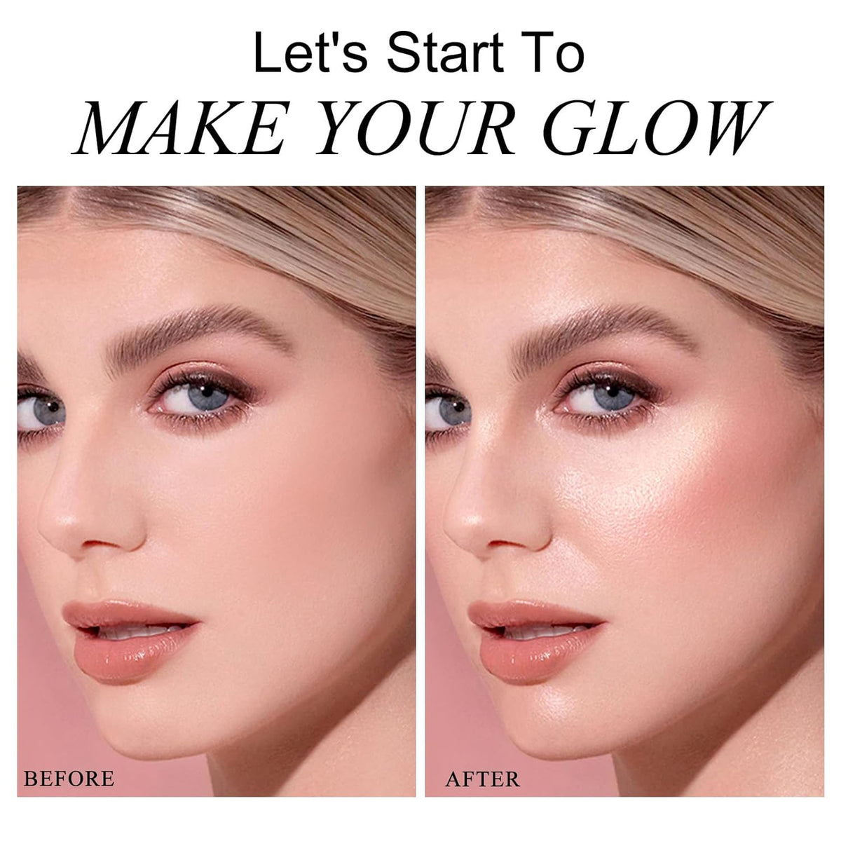 KYDA Face Highlighter Palette, High Glossy Face Illuminator Palette, Natural Glow Finish, Pearl Shimmer Smooth Baked Powder, Lasting Sparkling Highlighter Makeup-PEARL