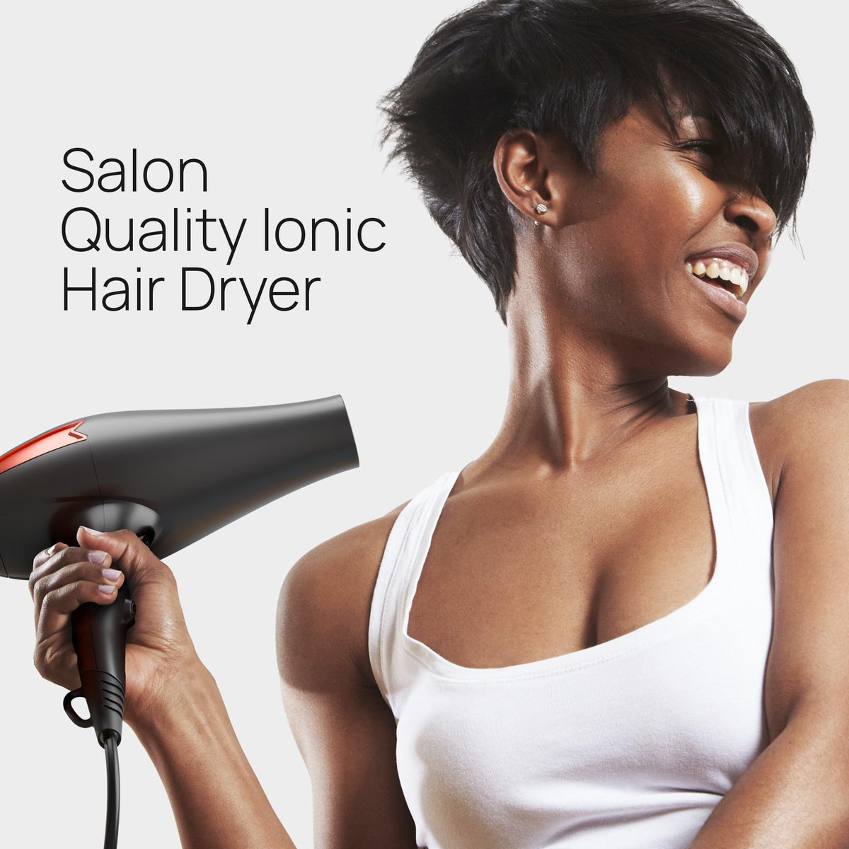 TREZORO Professional Ionic Hair Dryer for Salon - 2200W Powerful Blow Dryer - Lightweight Travel for Normal & Curly Hair Includes Volume Styling Nozzle