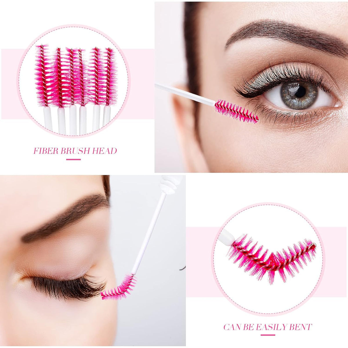80 Pieces Disposable Mascara Brushes Tubes Set, 40 Pieces Empty Mascara Wand Tube with 40 Pieces Eyelash Brush Makeup Tool for Eyelash Extension(Colorful Sequins Style)